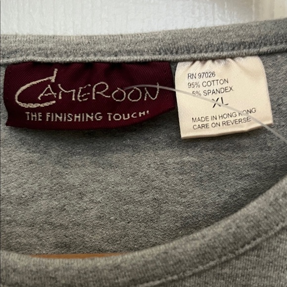 Gray Short Sleeve Heavyweight Cotton/Spandex Top - Picture 2 of 4